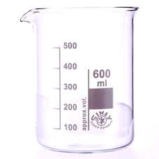 Simax® Glass Beaker, Squat Form: 600ml - Pack of 10
